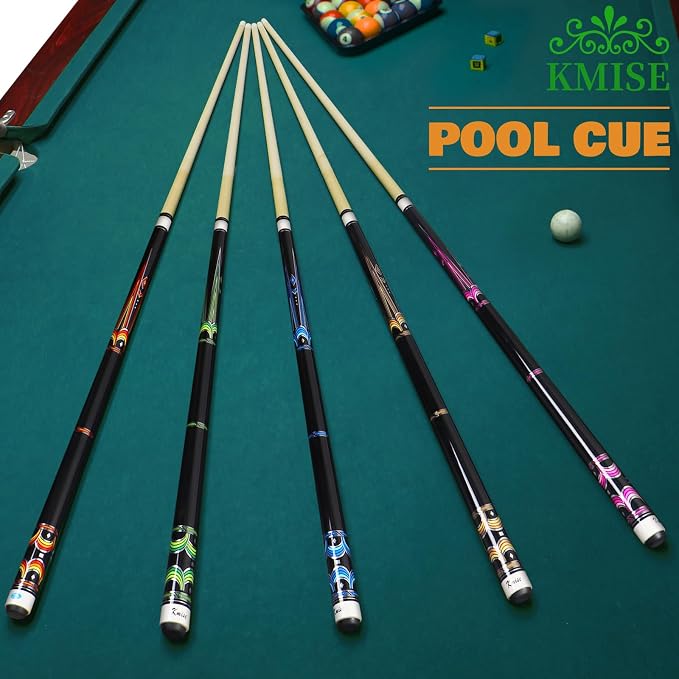 Kmise Pool Stick Set of - 58" Pool Cue Stick, Canadian Maple Professional Billiards Pool Cue, Pool Sticks for Adults, 18~21oz Multiple Colors