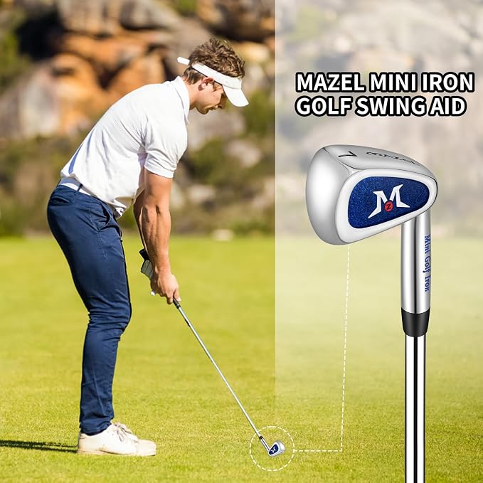 MAZEL Mini Driver/Iron Golf Clubs Swing Trainer Aid to Improve Your Hitting Accuracy & Speed