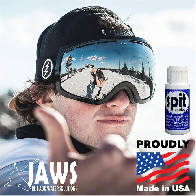 JAWS Spit Anti-Fog Gel Solution Defogger for Snorkel Mask, Scuba Divers, Paintball, Eye Wear, Sport Goggles, Made in the USA