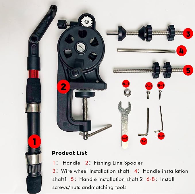 Fishing Line Spooler Winder Machine - 5:1 High Speed Gear Ratio Fast Winding, Two-Way Unwinding Function, Single-Point Quick Mount, Compatible with Spinning Casting Trolling Reels