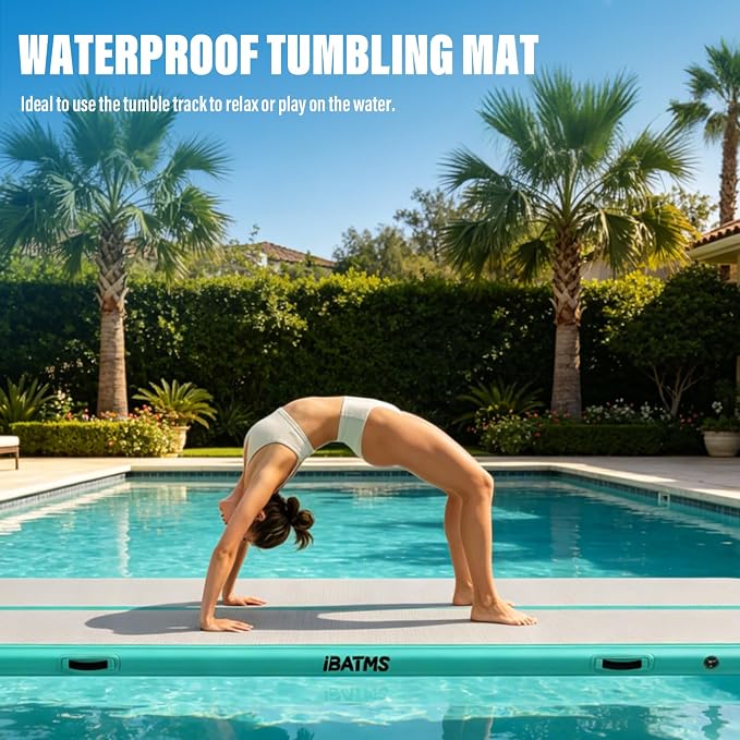 IBATMS Air Tumbling Mat Track 10/13/16/20ft, Inflatable Gymnastics Mat