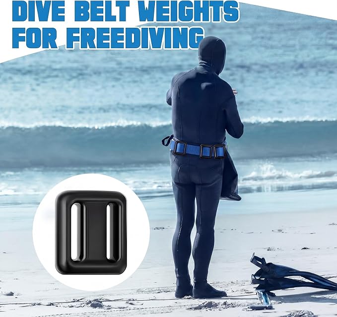 Tellegloww 4 Pcs Dive Weights Belt for Scuba Diving Coated Dive Weights Nylon Dive Belt with Metal Quick Release Buckle for Free Diving Spear Fishing