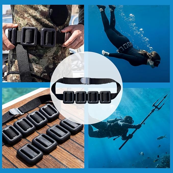 4 Pcs Scuba Weight Belt Set,Diving Weight Belt Coated Dive Weights with Nylon Belt