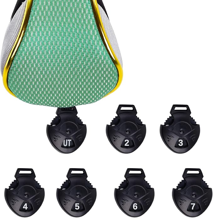 Andux 4Pcs/Set Gold Golf Hybrids Club Head Covers with Dial No. Tag MT/HY12