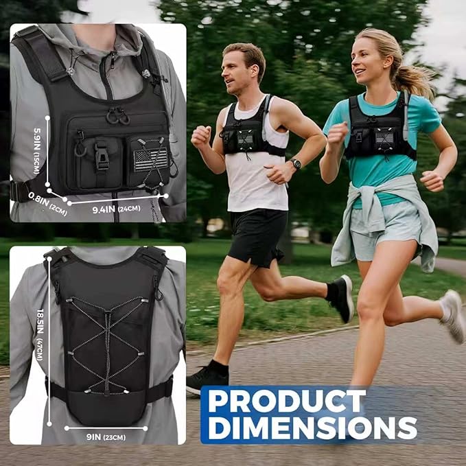 Criuage USA Patent Running Hydration Vest Backpack, Lightweight Chest Pack with 2.0L Water Bladder Bag Daypack for Hiking Running Cycling Race Marathon for Women Men