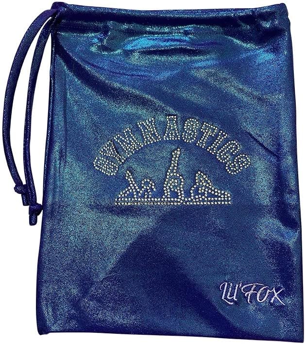 LIL'FOX 8"x10" Drawstring Gymnastics SMALL GRIP BAG 26x20cm - Lightweight Bag for Personal Equipment - Shiny Foil Rhinestones