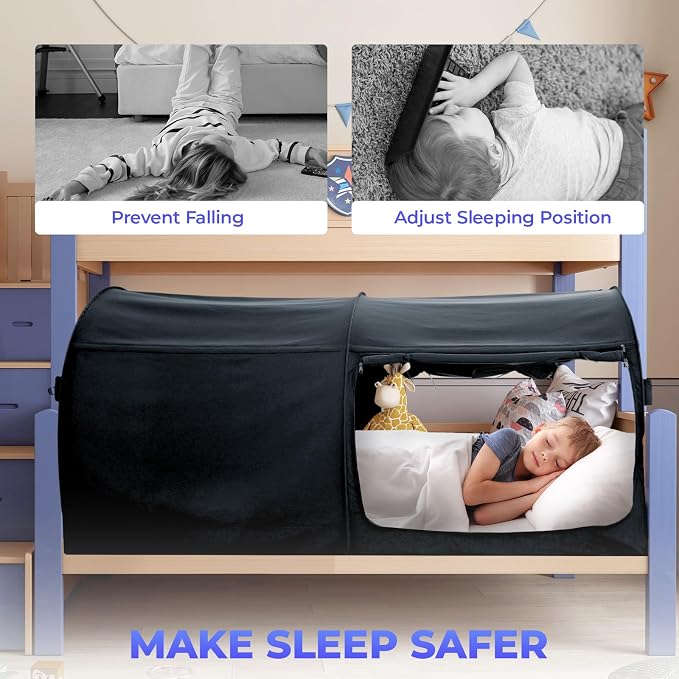 Alvantor® Canopy Bed Dream Privacy Space Full Sleeping Tents Indoor Pop Up Portable Frame Curtains Breathable Grey Cottage (Mattress Not Included) Reducing Light, Charcoal (2006)