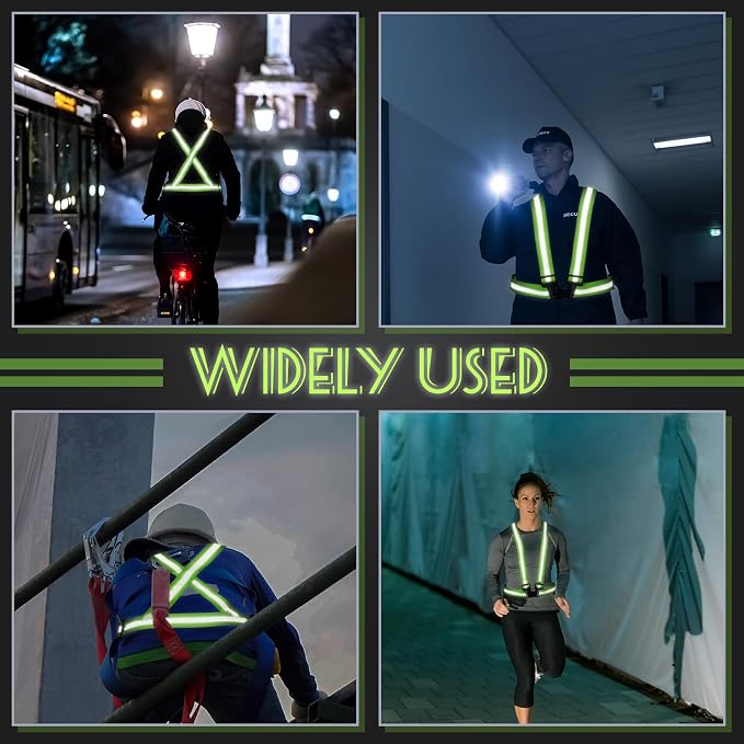 Hercicy Reflective Running Vest Reflective Running Shirt with Safety Straps High Visibility Construction Vest for Night Cycling Hiking Jogging Dog Walking