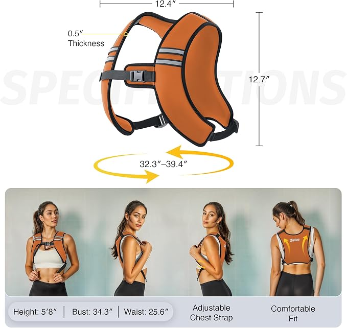 ZELUS Weighted Vest, Washable Z-Fit Soft Iron Weighted Vest for Women and Men, 5/10/15 lb Weight Vest with Reflective Strips & Adjustable Straps, Ultra Thin Weight Vest for Gym Strength Training