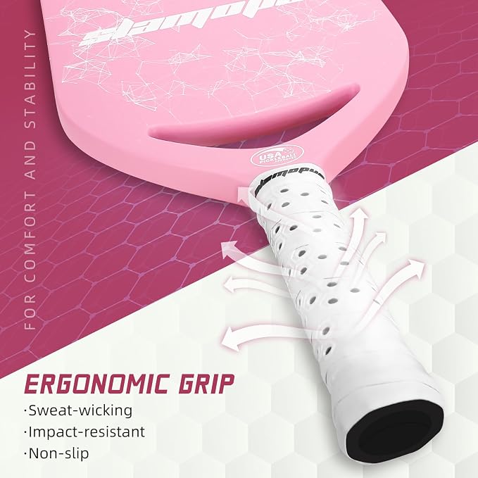 Pro Pickleball Paddle| T700 Carbon Fiber Pickleball Paddles with 16mm Polymer Honeycomb Core & Overgrips| Premium Pickle Ball Racket Enhanced Control & Spin & Power| USAPA Approved