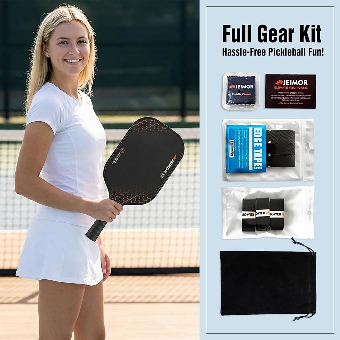 Pickleball Paddle Eraser – Paddle Cleaner for Carbon Fiber & Graphite Paddles, Removes Ball Residue & Dust, Restores Spin & Grip, Includes Clear Carry Case
