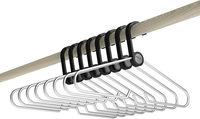 Foothill Kit Hanger - Cycling Kit Storage, Hanger for Jersey and Bibs (Black, 8-Pack)