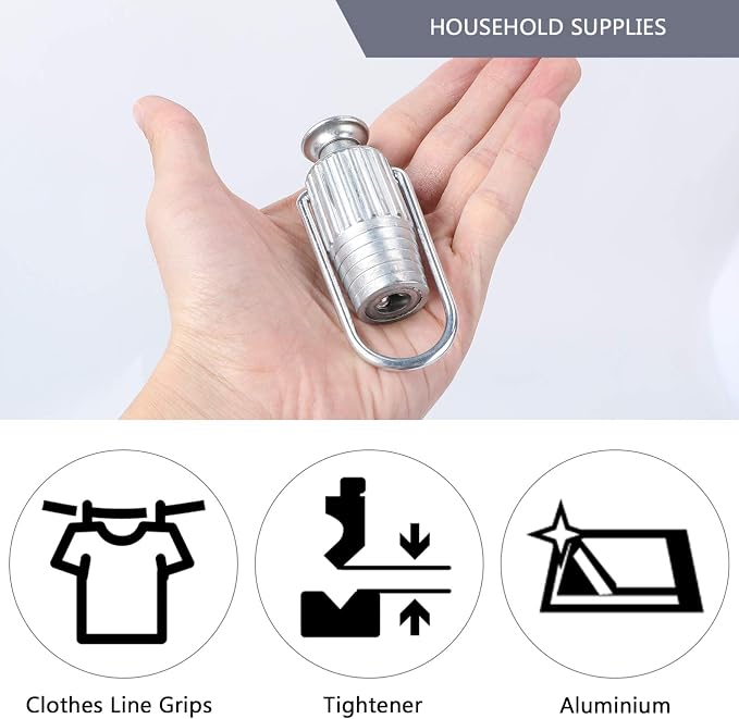OUNONA 2Pcs Clothesline Tightener Outdoor Clothesline Outdoor Clothes Line Heavy Duty Clothes line Pulley for Outdoors Yard Balcony