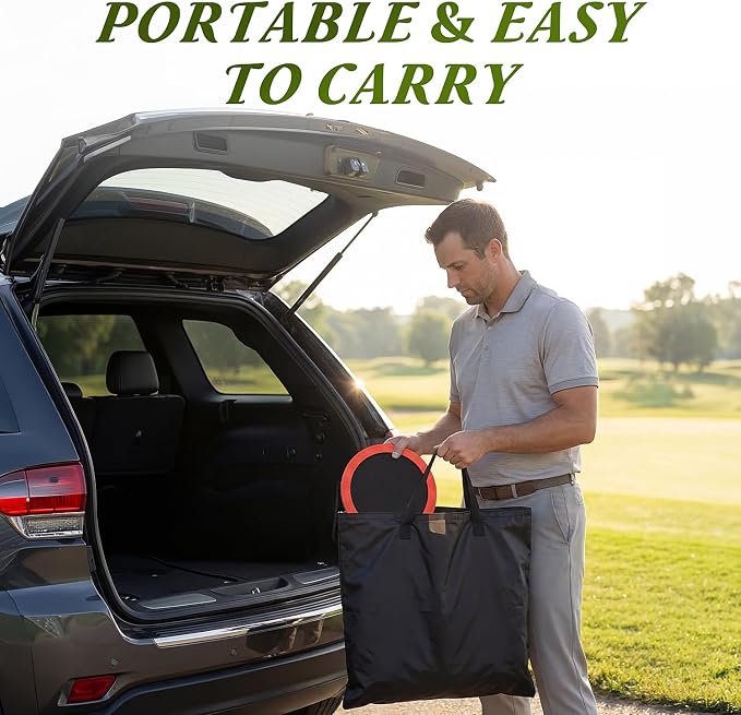 IGRL Golf Game, Golf Chipping Game Set with 4 Adjustable Angles & Sturdy Metal Tube, Portable Golf Target Game for Adults with Club, Balls, Mat & Carry Bag, Indoor Outdoor Backyard Lawn Gifts for Men