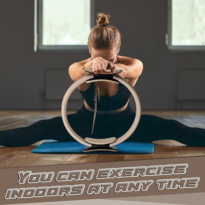 Syhood Pilates Ring 11. 81 Inch Pilates Circle Yoga Ring Magic Lightweight Flexible Workout Equipment for Fitness Physical Therapy Resistance Exercise Arms Legs