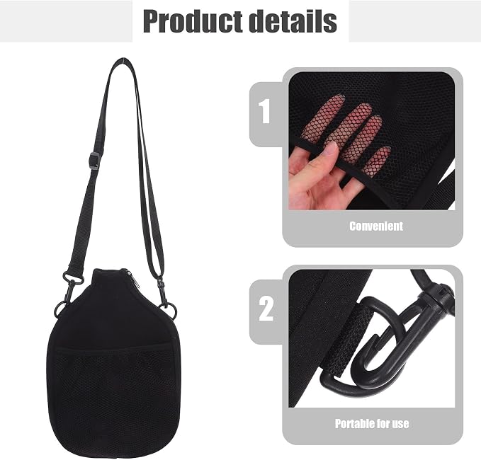 YARNOW 2pcs Waterproof Table Tennis Racket Cover Case with Shoulder Strap and Mesh Storage Bag Lightweight Oxford Cloth Protective Sleeve for Trips the Court