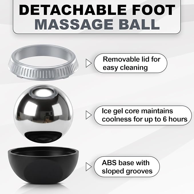 Ceenna 2 Pcs Massage Ball Roller Ice Cold and Hot for Deep Tissue and Sore Muscle Relief Manual Self Massage Ball with Drawstring Bag for Muscle, Neck, Back, Foot, Body, Ergonomic Handle, Portable