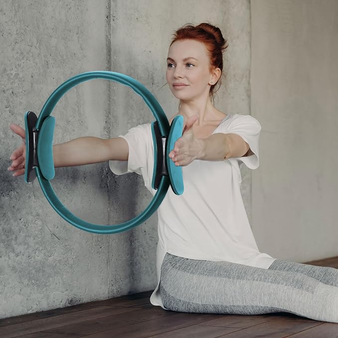 Syhood Pilates Ring 11. 81 Inch Pilates Circle Yoga Ring Magic Lightweight Flexible Workout Equipment for Fitness Physical Therapy Resistance Exercise Arms Legs