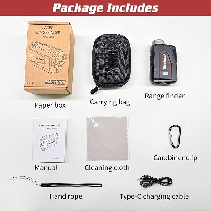 Golf Rangefinder 1300 Yards with Slope, 6X Magnification Laser Range Finder for Hunter, Flag Lock Vibration & Magnetic, Rechargeable Golf Accessories for Men, Hunting Gifts for Men