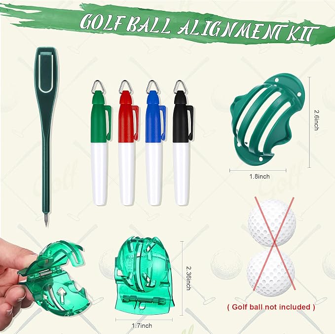 Syhood 21 Pcs Golf Accessories Kit Cleaning Kit Include Golf Brush, Towel, Groove Sharpener, Divot Repair Tool, Ball Alignment Portable Tool Gifts Graduation for Men