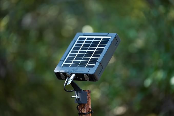 Elusive Wildlife Reaktor Universal Solar Power Pack for Security Camera, Trail Camera, Game Camera Compact Solar Panel with Rechargeable Battery & Mounting Bracket for Hunters 3 watt Panel, 12V, 6V