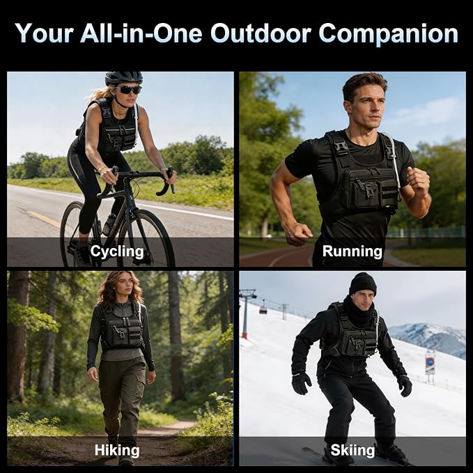 Running Vest Hydration Backpack with 2L Water Bladder and Survival Whistle,Lightweight Running Vest for Women Men,Breathable Hiking Backpack Water Backpack Chest Pack for Marathon,Cycling,Hiking
