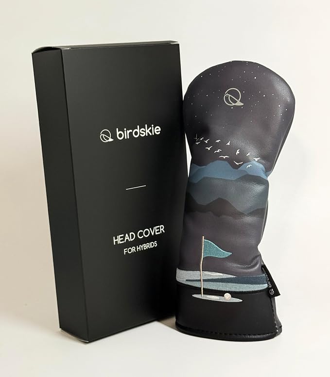Golf Headcover for Hybrids and Fairway Woods Premium Leather Head Cover. Digitally Printed and Embroidered Design.