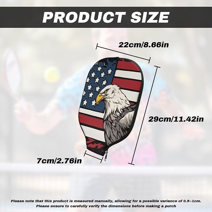 Pickleball Paddle Covers Only for Men and Women Zipper Closure Protection and Decoration