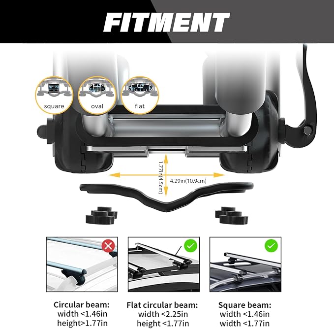 Kayak Roof Rack, Aluminum Kayak Carrier Folding J-Style Universal 4-in-1 Multifunction with Kayak Roller and Car Door Step for Canoe, SUP, Kayaks, Surfboard Rooftop Mount on SUV Car Truck Crossbars