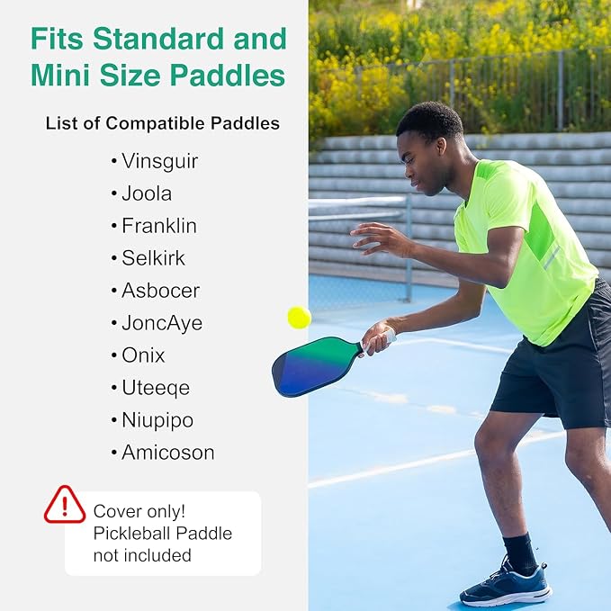 10 Pcs Sublimation Blanks Neoprene Pickleball Paddle Cover, 8.6 x 12.2 inches Zippered Racket Sleeve, Durable Neoprene Paddle Cover, Paddle Storage Bag for Most USAPA Standard