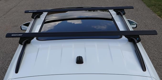 BRIGHTLINES All Black Heavy Duty 220 lbs Wing Shaped Universal Crossbars Roof Racks Compatible with 2014-2023 Jeep Cherokee for Kayak Luggage ski Bike Carrier, a Set of 2
