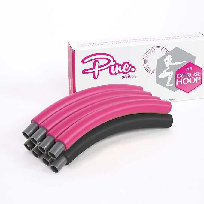 Pinc Active Exercise Fitness Hoop for Adults - Easy to Spin, Premium Quality and Soft Padding Weighted Hoop - Detachable Hoops for Home & Gym Workouts