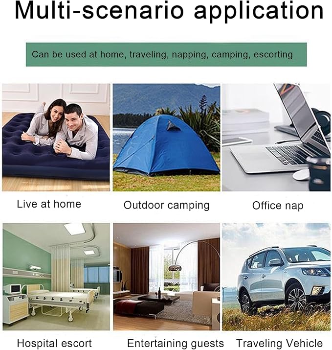 Onirii Twin Size Single Camping Air Mattress Bed with Air Pump | 75"x 39"Thickened Portable Inflatable Mattress Blow Up Air Mattress,Travel Sleeping Bed Pad for Camping Home Hiking(Black)