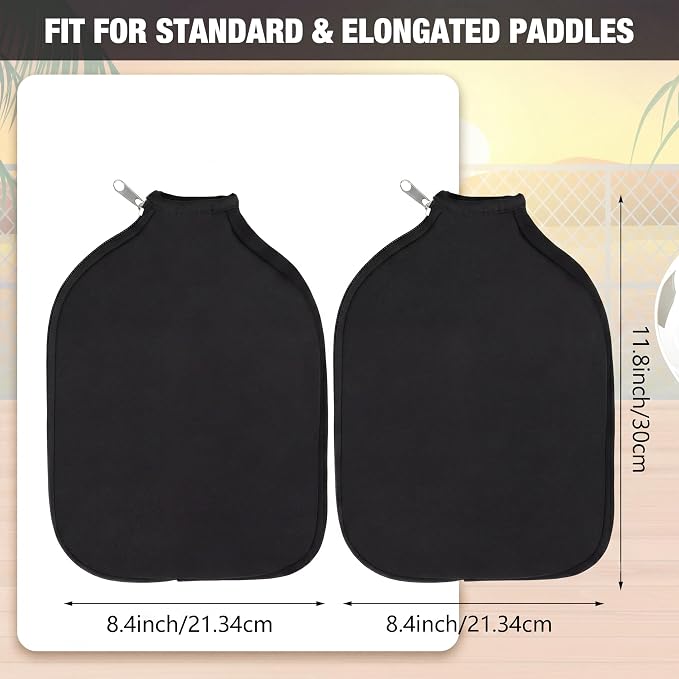 12 Pcs Paddle Cover Compatible with Pickleball Paddle Cover Neoprene Racket Sleeve with Zipper, Protection Covers for Men Women