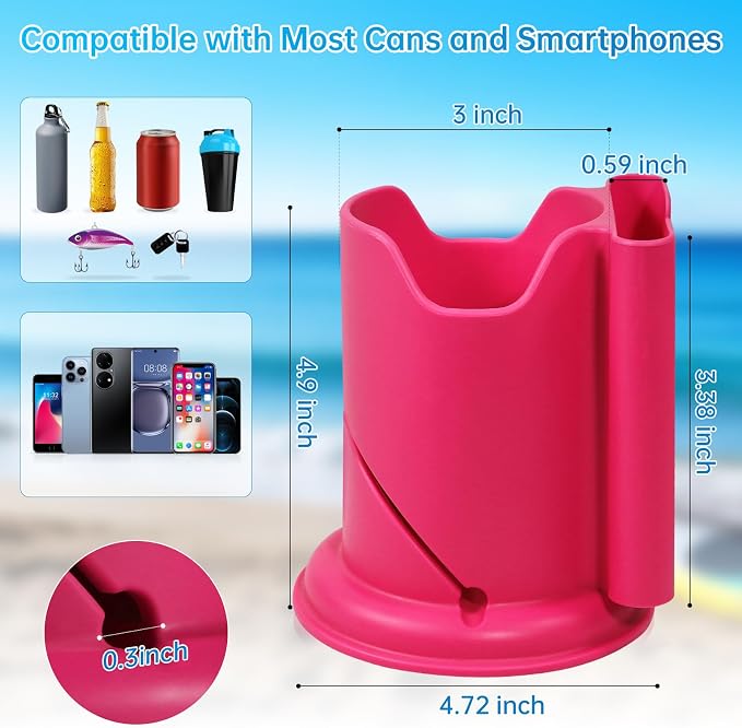Paddle Board Cup Holder, Kayak Cup Holder 2-in-1 Drink & Phone Holder, Paddleboard and Kayak Accessories for SUP, Kayaking, Fishing, Yoga, or Surfing Adventures(Pink,2Pack)
