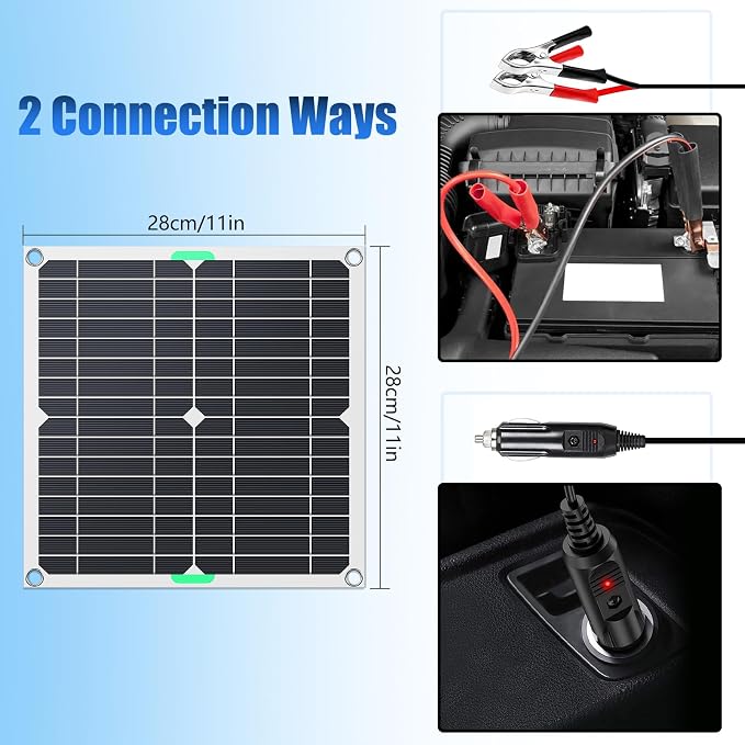 KEPEAK 40W Solar Panel Kit 12V, Solar Battery Trickle Charger & Maintainer with Smart Controller, Waterproof Solar Charger for Car Boat RV Motorcycle Marine