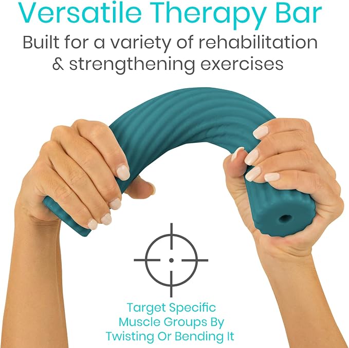 Vive Flex Therapy Bar for Tennis Elbow Relief (Heavy) - Physical Therapy Aid, Improve Tendonitis & Grip Strength - Resistance for Golfers, Hand, Epicondylitis, Equipment - Strengthens Wrist & Forearm