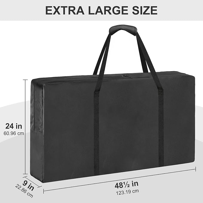 ALSLEA Cornhole Board Carry Bag - Heavy-Duty 600D Oxford Storage Case Fits 4'x2' Regulation Boards | Tailgate, Beach, Backyard Game Transport & Organizer Black