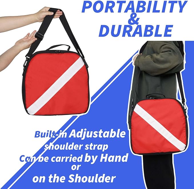 Scuba Regulator Bag, Diving Regulator Protective Bags with Double Lockable Zippers Carry on Bag for Dive Regulator with Adjustable Shoulder Strap