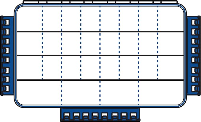 Flambeau Outdoors Fully Divided Slim Waterproof Ultimate Tuff Tainer | 28 Compartments, Removable Zerust Anti-Corrosion Dividers, Tackle Storage Customization, 14" x 8.9" x 1.7"
