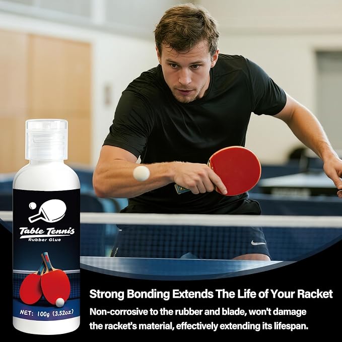 Table Tennis Glue, Perfect for Assembling Table Tennis Ping Pong Paddle, Comes with 8 Sponges to Easily Replace Table Tennis Rubber