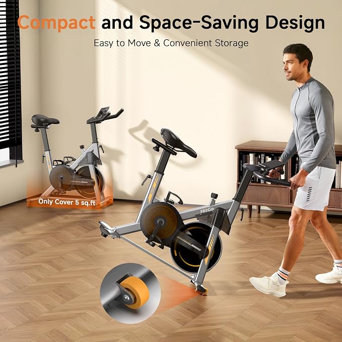 HitGo Office Exercise Bike Desk Chair,330 lbs Heavy Duty Under Desk Bike with 9-Level Height Adjustable Seat 24.4"-33.8",8-Level Resistance & Rolling Wheels,Quiet Fitness Chair for Home Office