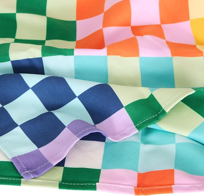 Dock & Bay Kid's Towel - Quick Dry, Sand Free - Compact, Lightweight - 100% Recycled - Includes Bag - Check Me Out - Large (160x90cm, 63x35)