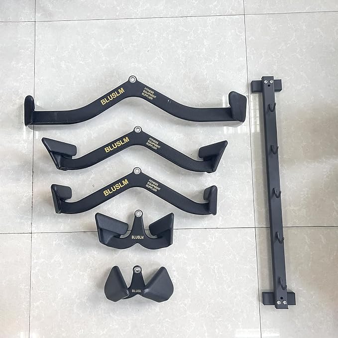 BLUSLM Lat Pull Down Bar T bar Row Attachment, V Bar Tricep Lat Pulldown Attachments, Back Strength Training Bar for Home Gym Exercise Cable Machine Attachments