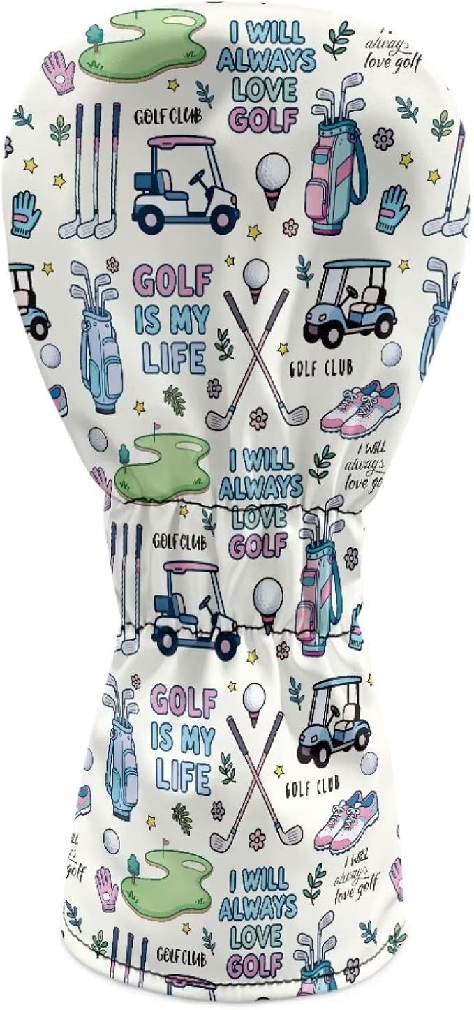 Rnyleeg Golf Club Head Covers for Women Driver Head Cover Leather Fairway Wood Headcover Hybrid Headcovers for Golf Clubs