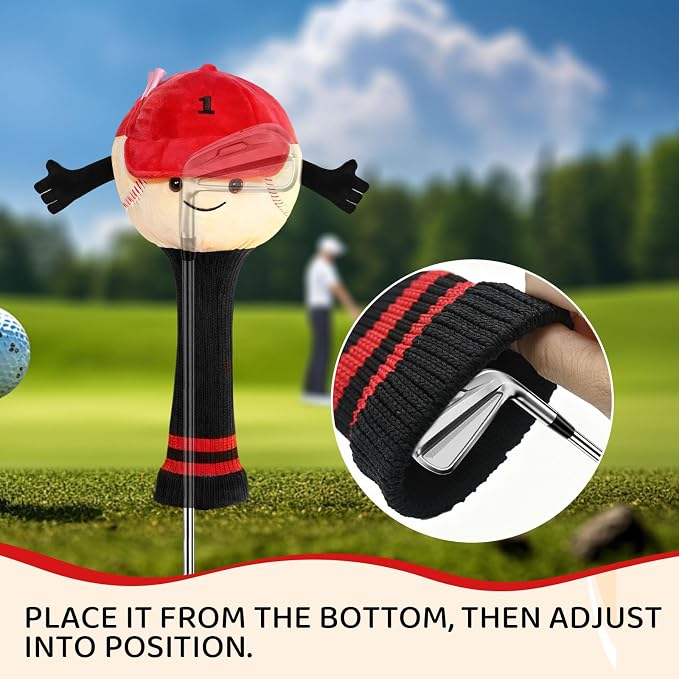 Funny Golf Driver Headcover Plush Cartoon Animal Golf Club Head Covers Golf Club Covers Driver Cover Fits 460cc Driver Head