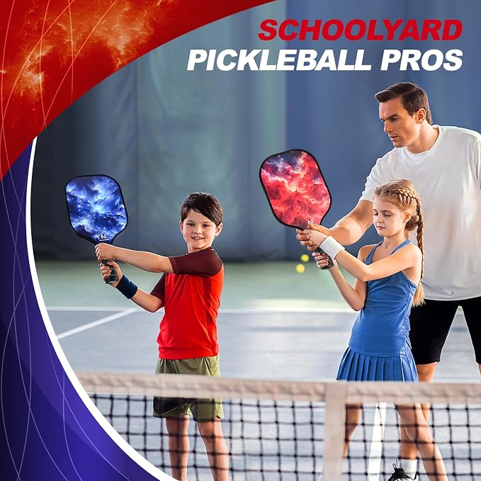 niupipo Pickleball Paddles Set of 2 or 4, USAPA Approved Fiberglass Pickleball Paddle Set with Balls and Bag, Polypropylene Honeycomb Core, Lightweight Pickleball Paddles for Beginners Men Women