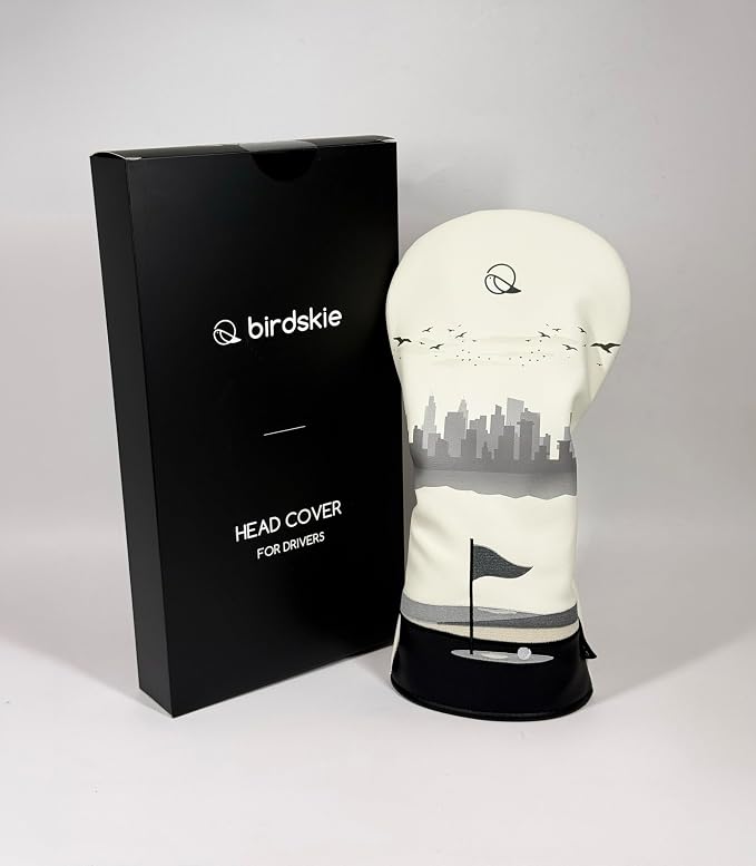 Golf Driver Headcover birdskie Premium Leather Head Cover. Digitally Printed and Embroidered Design. Head Cover for Your Driver by birdskie.
