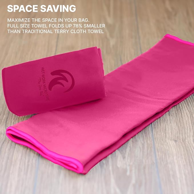 Wet Work 3 Extra Large Bath Towels (60”x36”), Highly Absorbent Microfiber, Quick Dry, Lightweight & Ultrasoft, Perfect for Bath, Beach, Travel, Yoga, Lint Free Microfiber Towels for Body