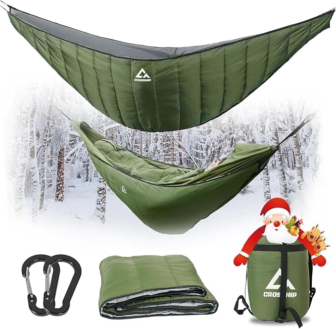 Hammock Underquilt for Camping - Full Length Orange Lightweight Warm Quilt for 3-4 Seasons (41-68°F) - Soft & Durable for Hiking, Backpacking, Beach, Travel - Holds Up to 500lbs